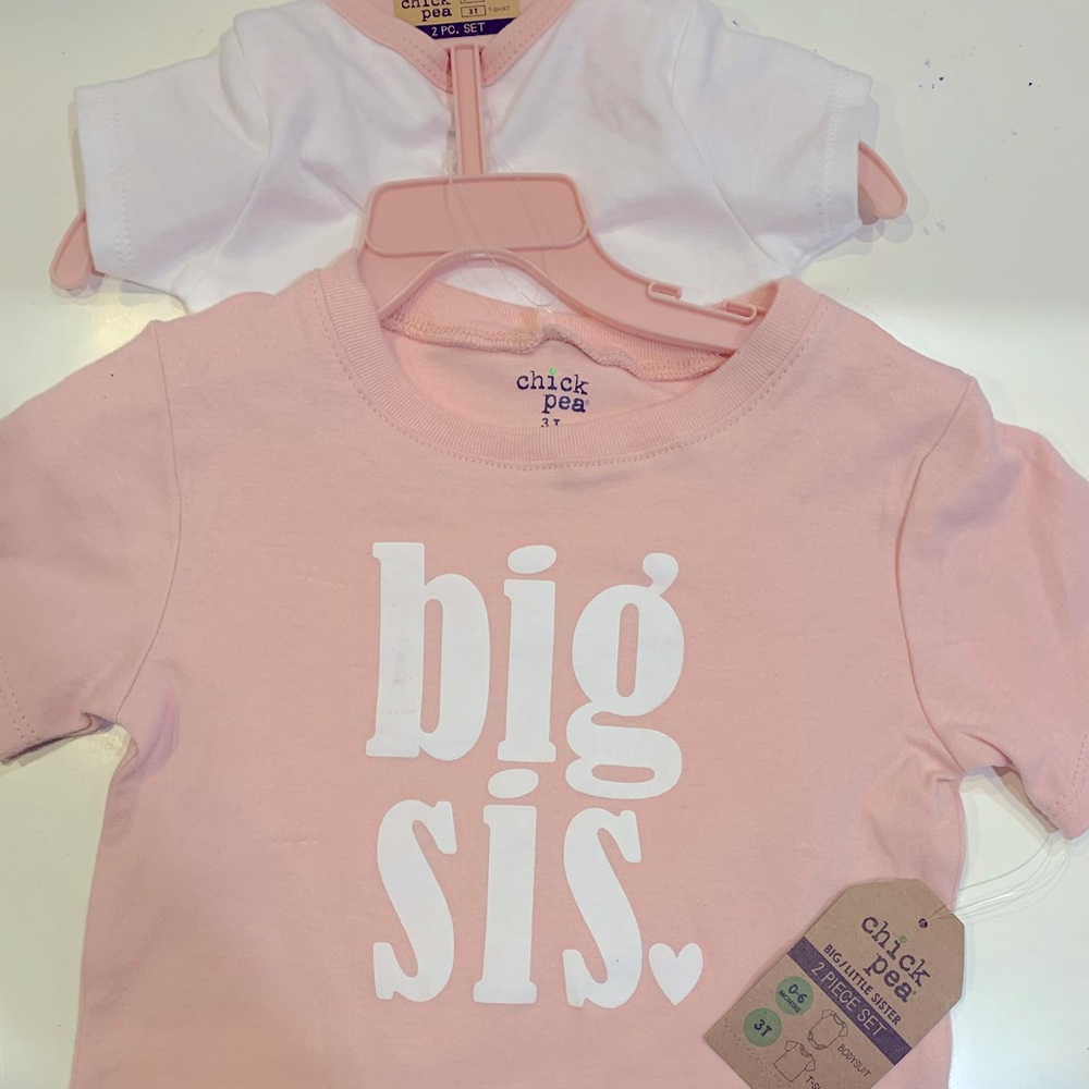 Brand new with tags sister set 3T and 0-6 months
